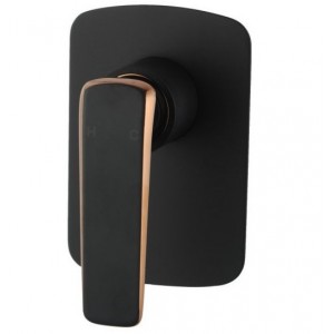 Esperia Matt Black & Rose Gold Shower/Bath Wall Mixer